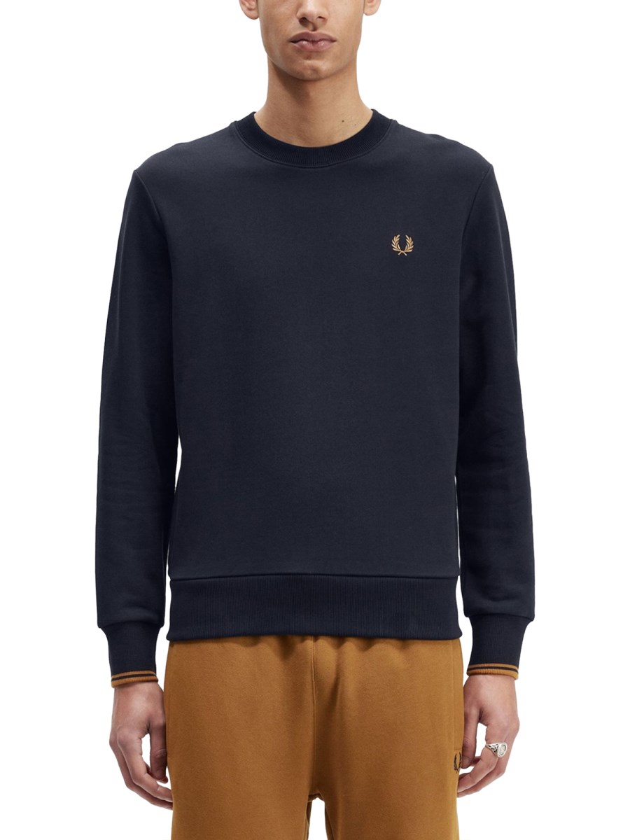 FRED PERRY FELPA IN COTONE CON RICAMO LOGO