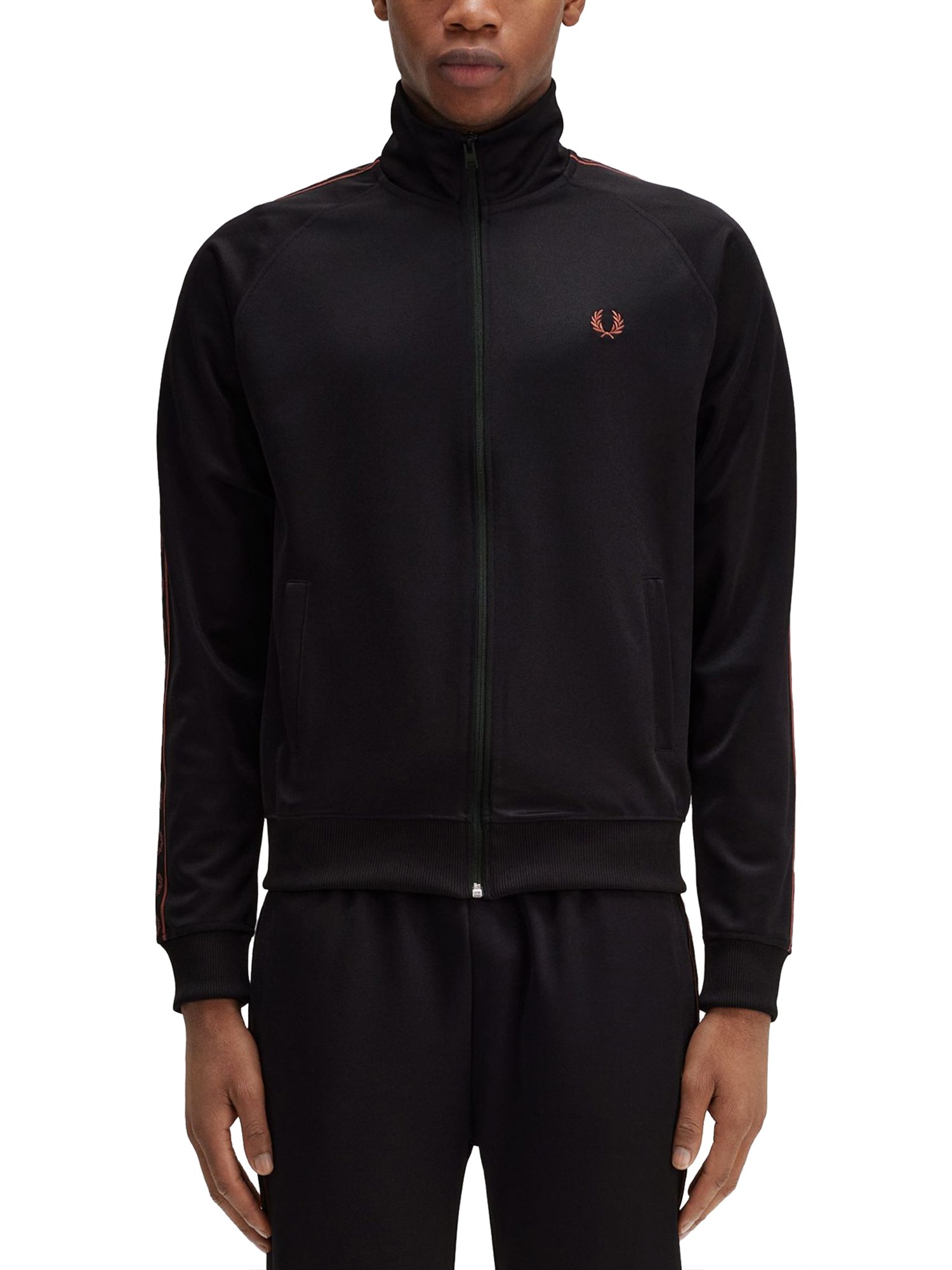 Shop Fred Perry Zip Sweatshirt. In Black