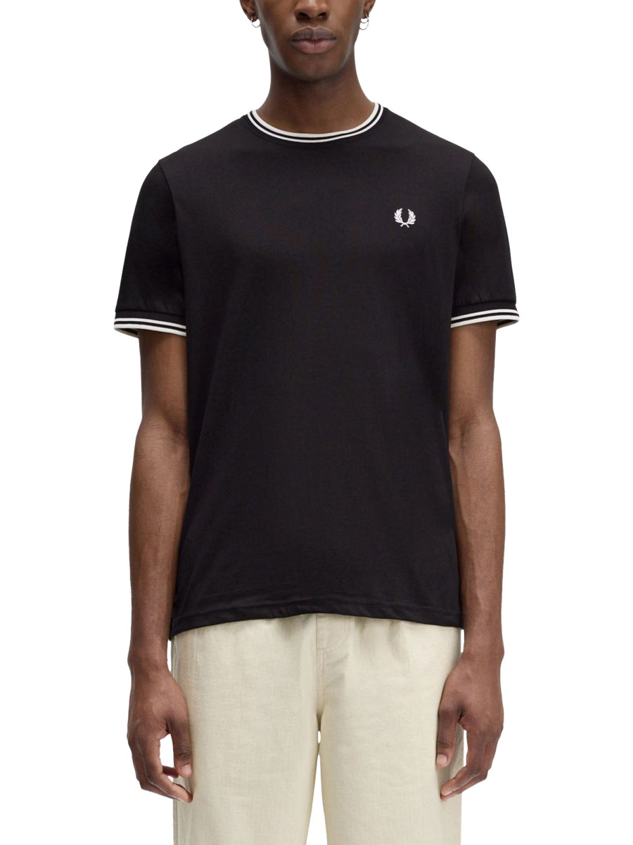 FRED PERRY T-SHIRT IN JERSEY DI COTONE CON RICAMO LOGO