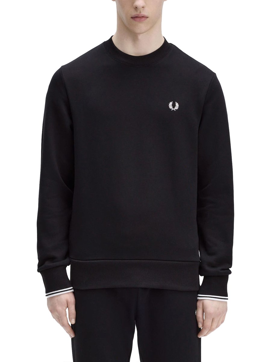 FRED PERRY FELPA IN COTONE CON RICAMO LOGO