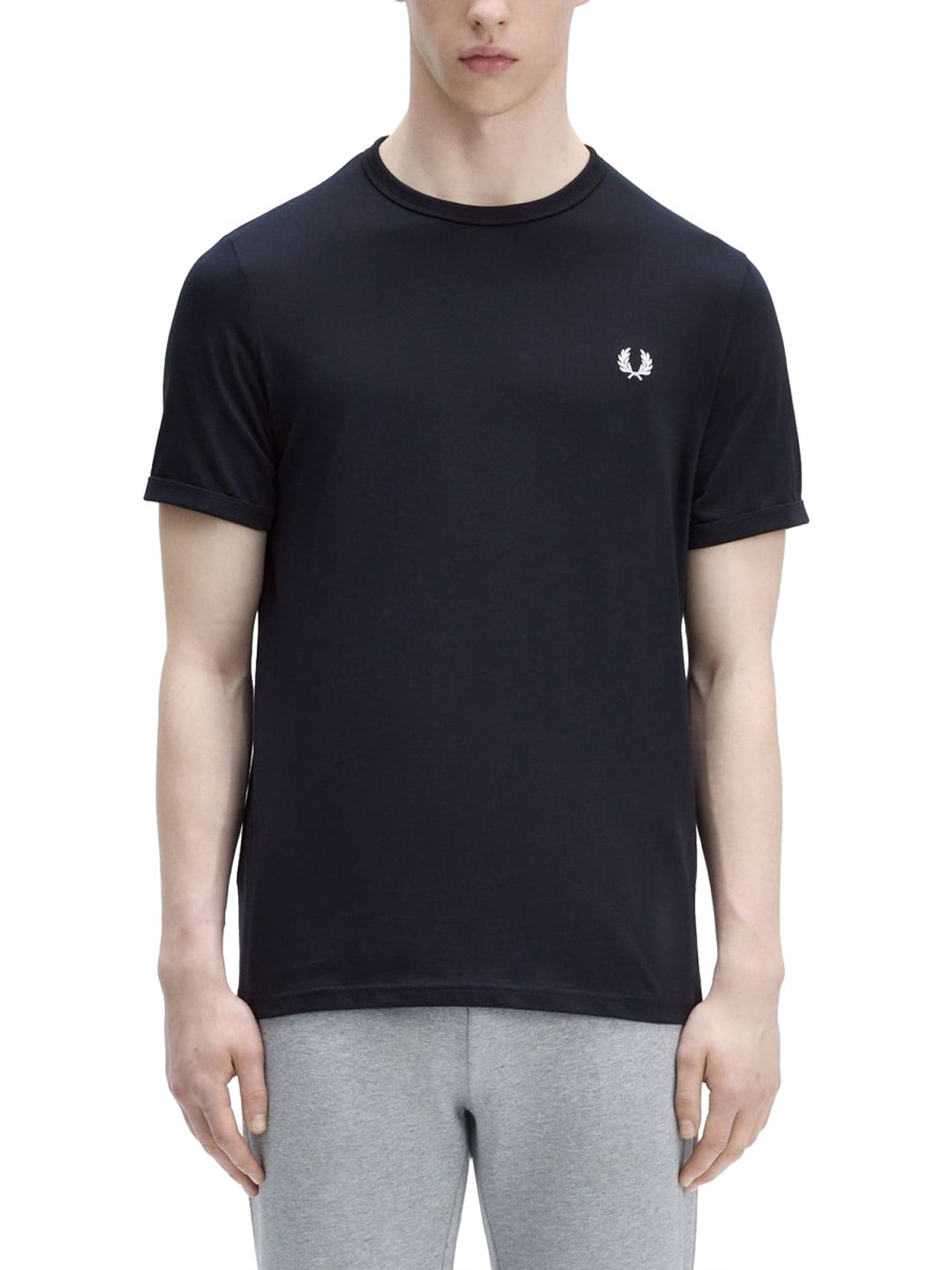 FRED PERRY T-SHIRT IN JERSEY DI COTONE CON RICAMO LOGO