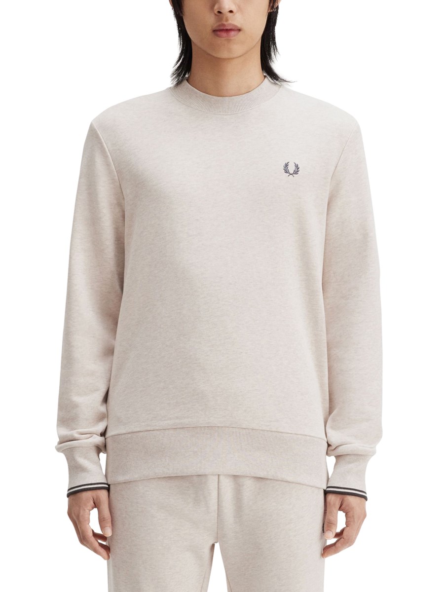 FRED PERRY FELPA IN COTONE CON RICAMO LOGO