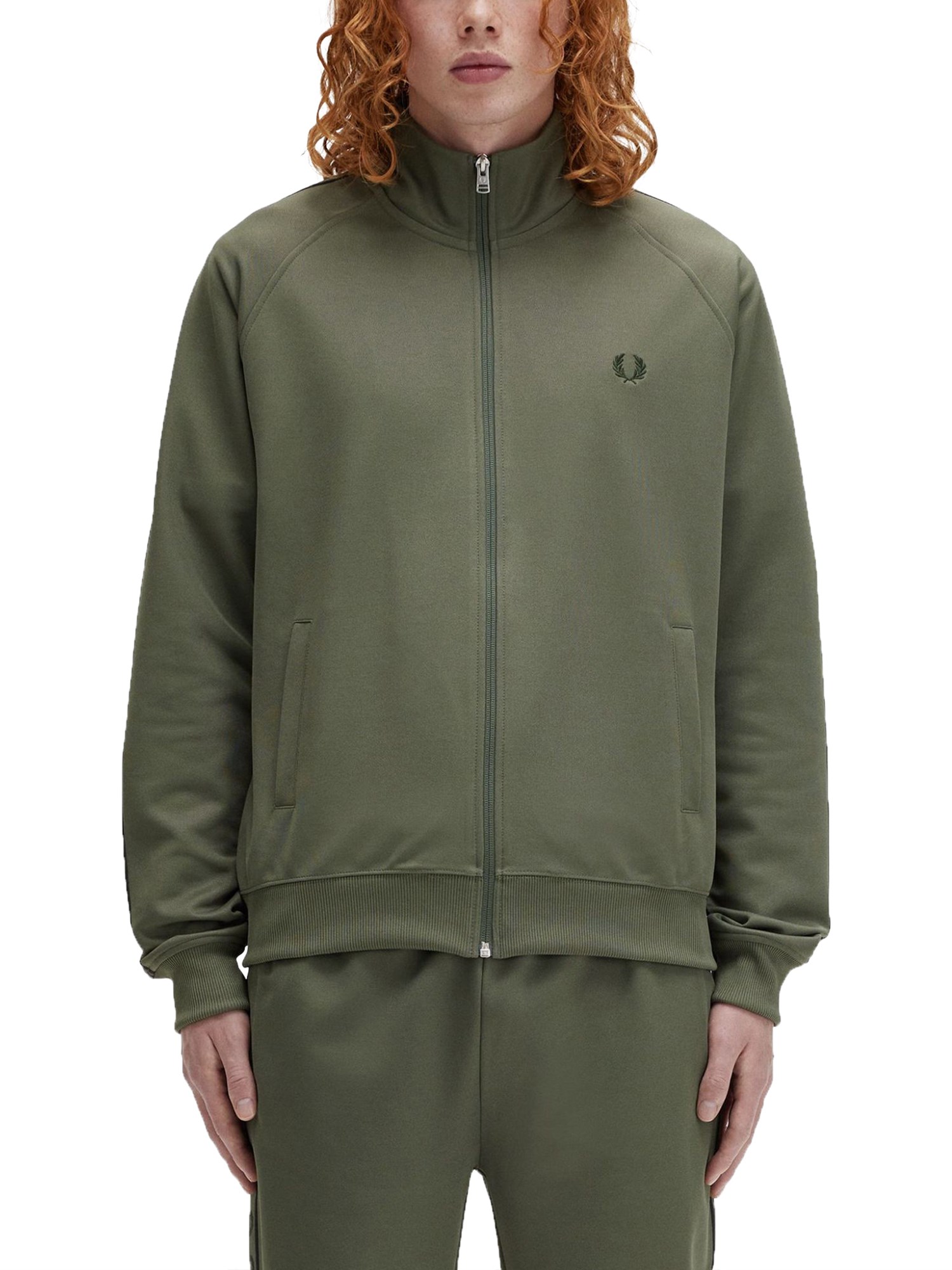 Shop Fred Perry Zip Sweatshirt. In Green