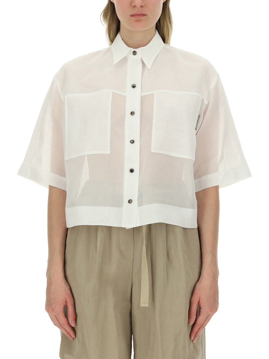 BRUNELLO CUCINELLI CAMICIA IN ORGANZA