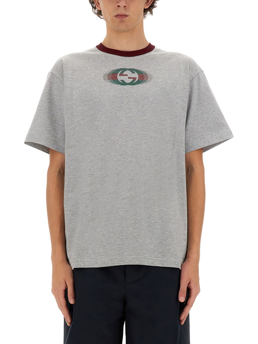 GUCCI T-SHIRT IN JERSEY DI COTONE CON STAMPA