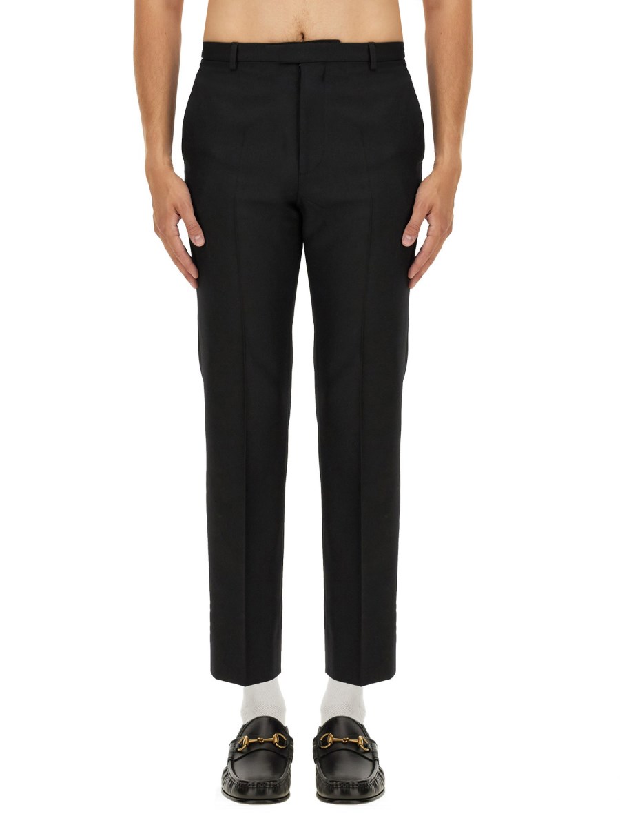 GUCCI PANTALONE IN TWILL MISTO LANA