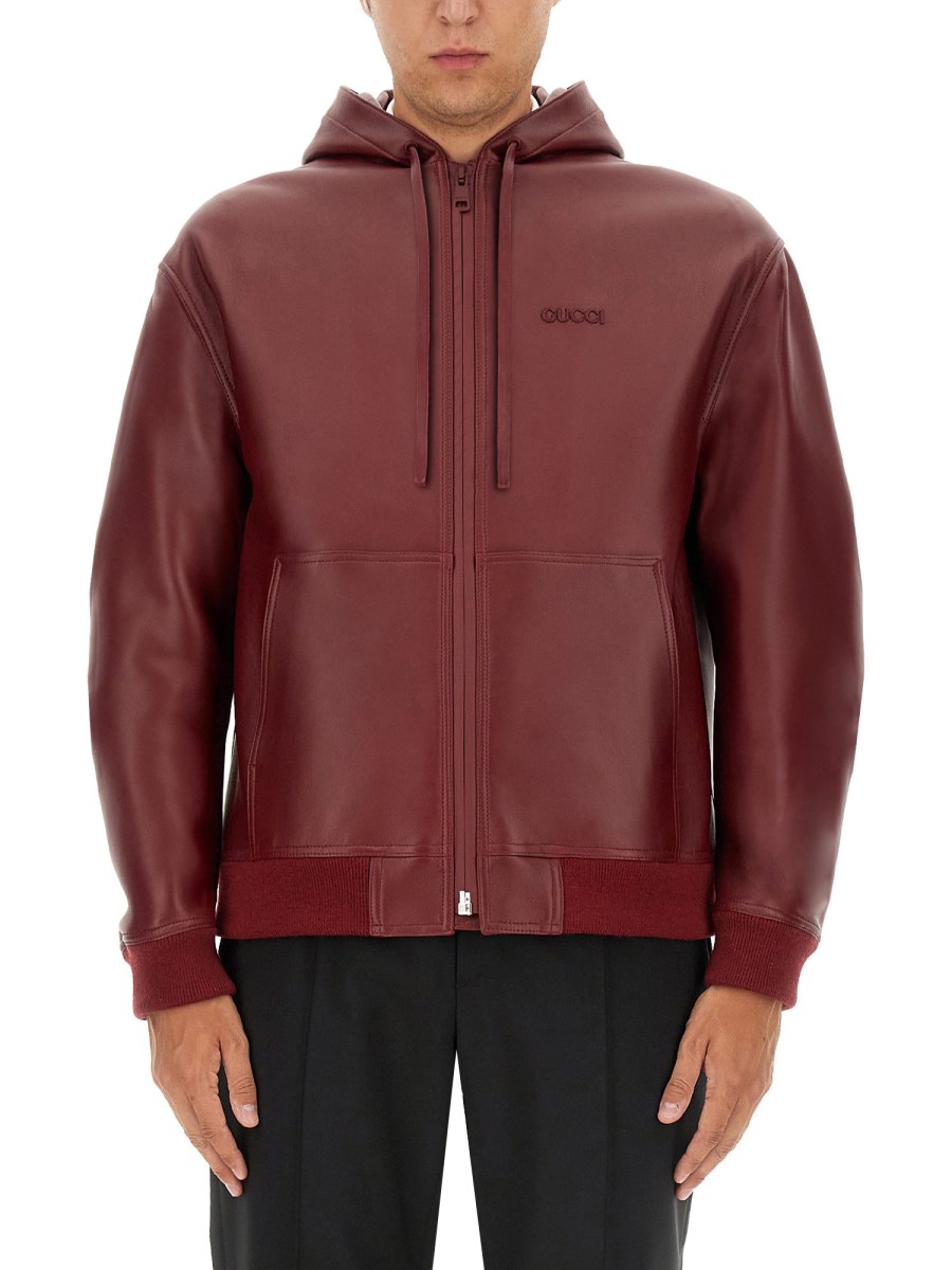 GUCCI BOMBER IN PELLE CON ZIP