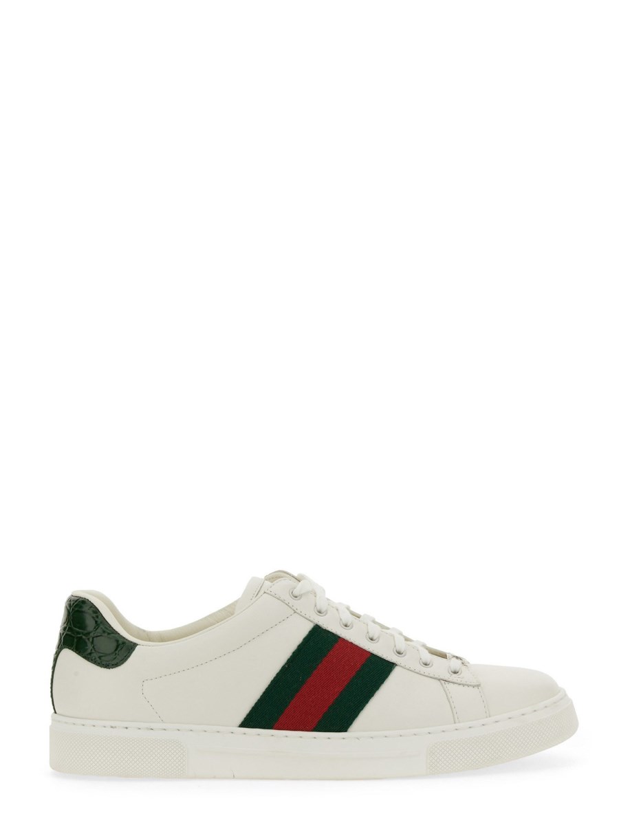 GUCCI SNEAKER ACE IN PELLE CON DETTAGLIO WEB