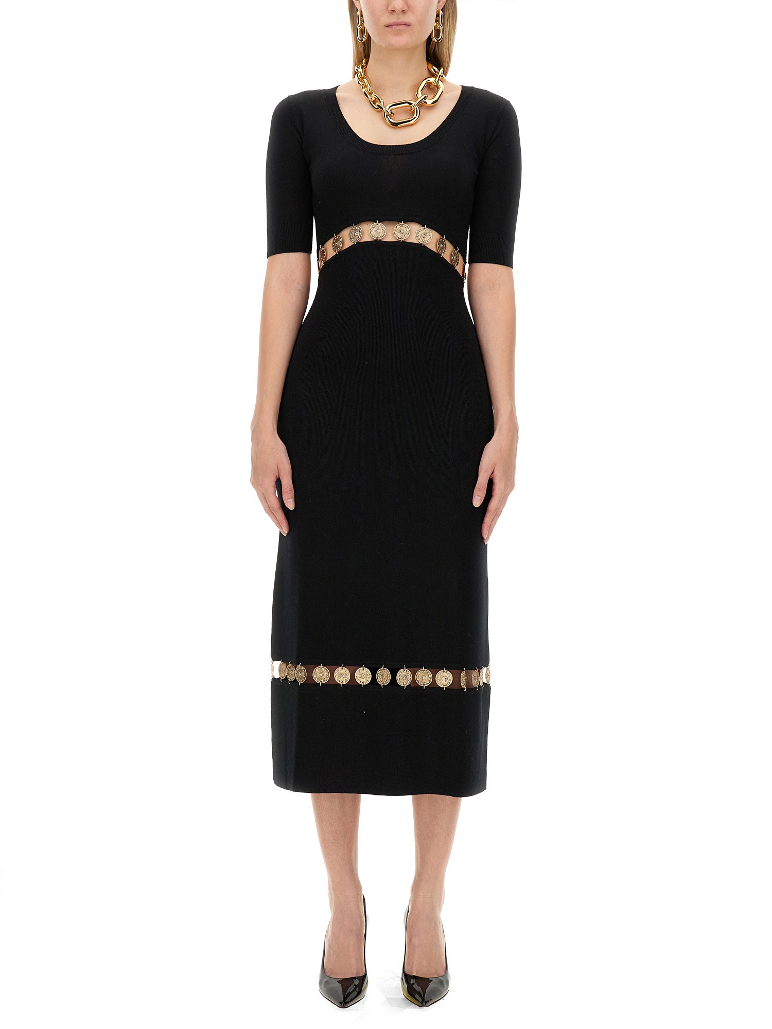 Shop Rabanne Dress Cut Out In Black