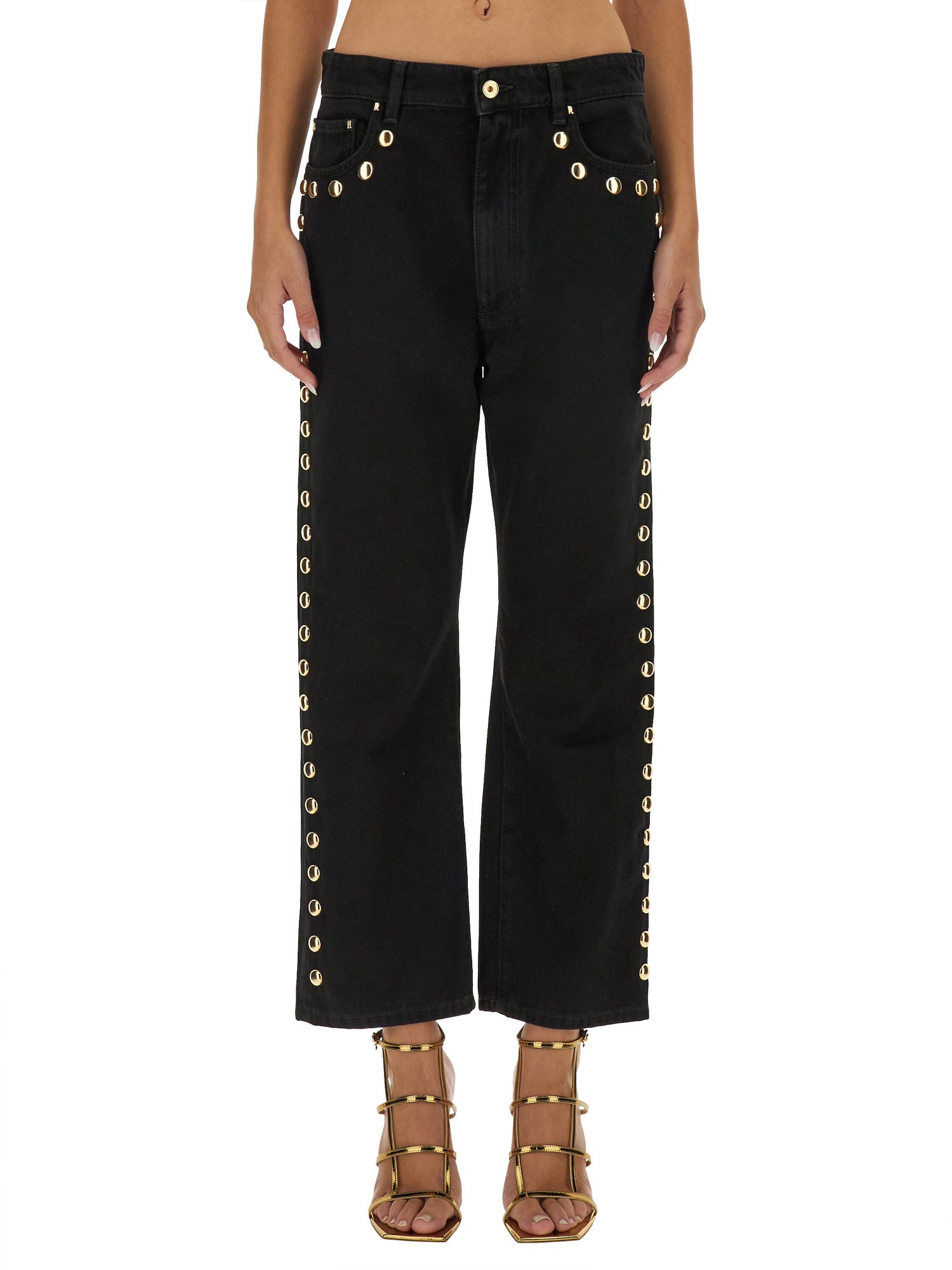 Shop Rabanne Jeans With Studs In Black