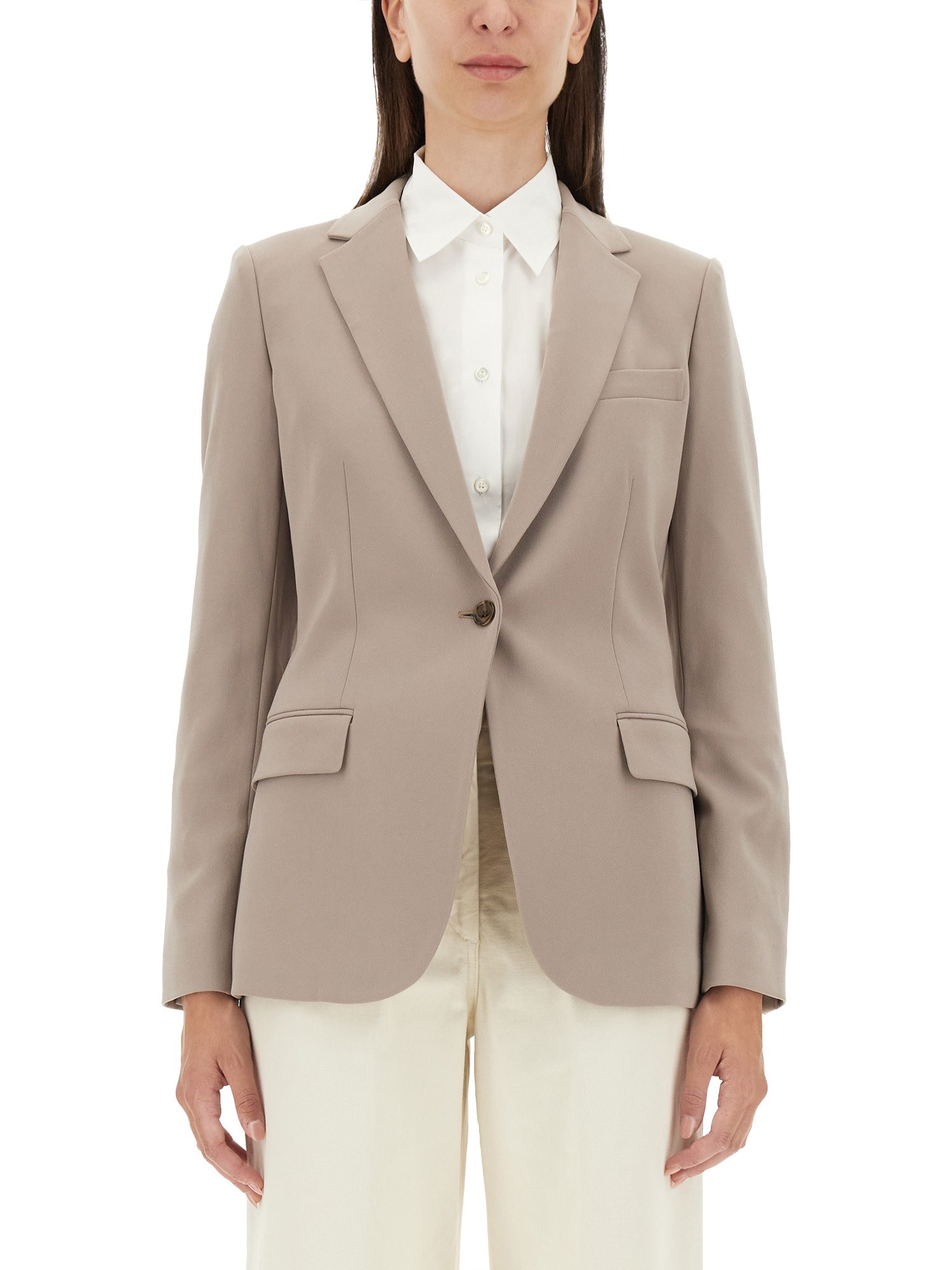 Shop Theory Single-breasted Blazer In Dove