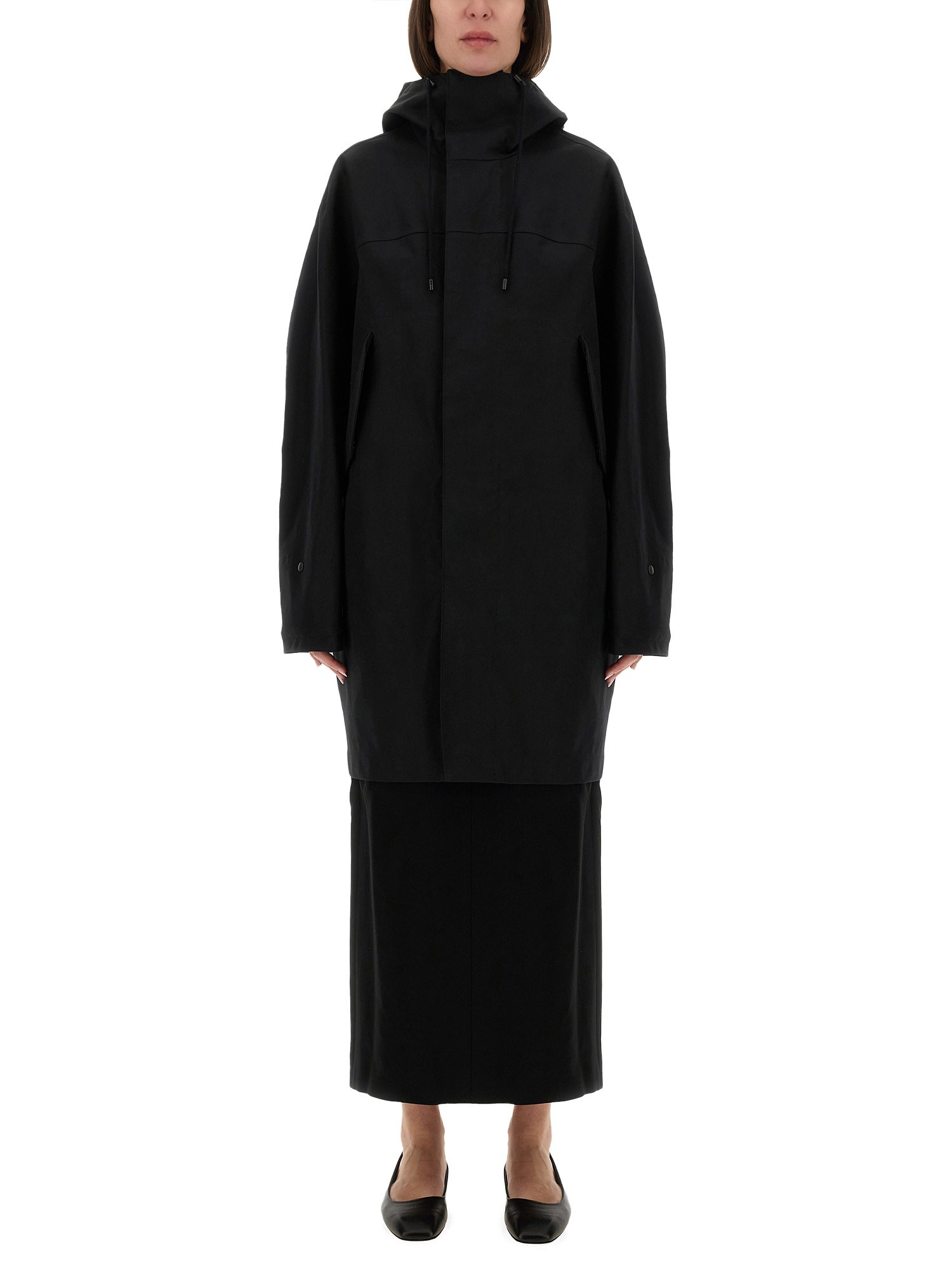 Lemaire Waterproof Jacket With Hood In Black