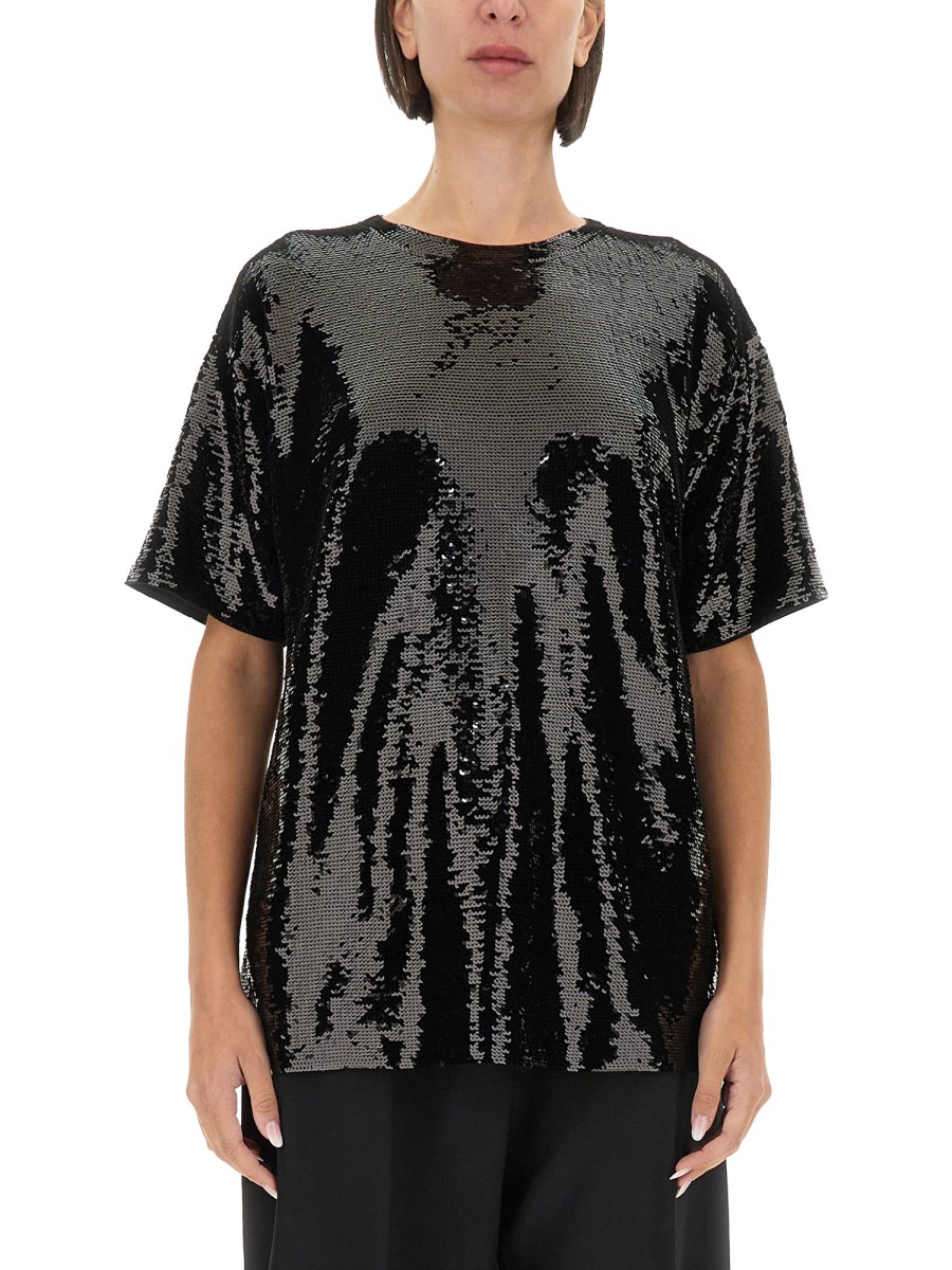 MICHAEL BY MICHAEL KORS T-SHIRT OVERSIZE IN JERSEY CON PAILLETTES