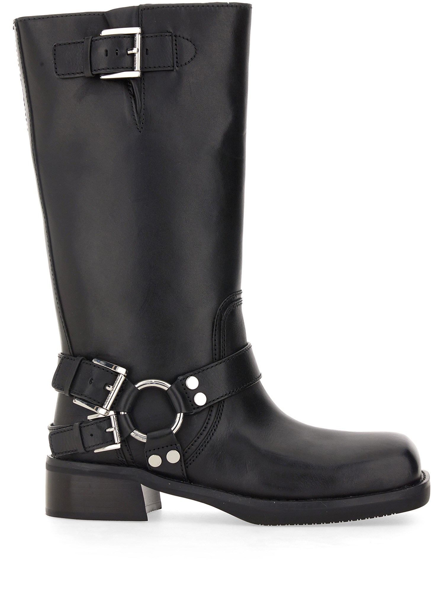 Michael Michael Kors 40f4cbfb7l Womens Buckle Leather Mid-calf Boots In Black