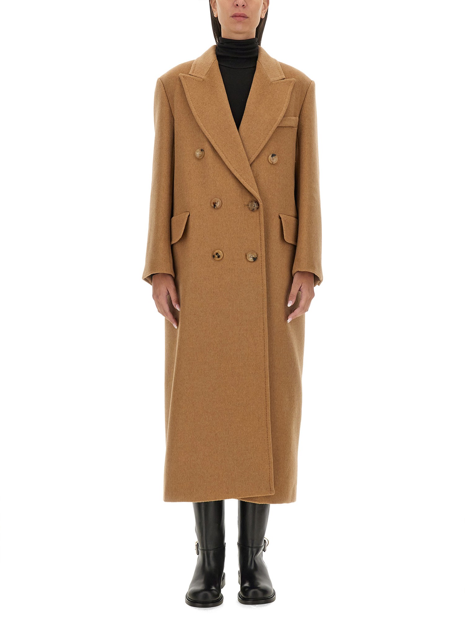 Max Mara Agar Cashmere And Wool Coat In Beige