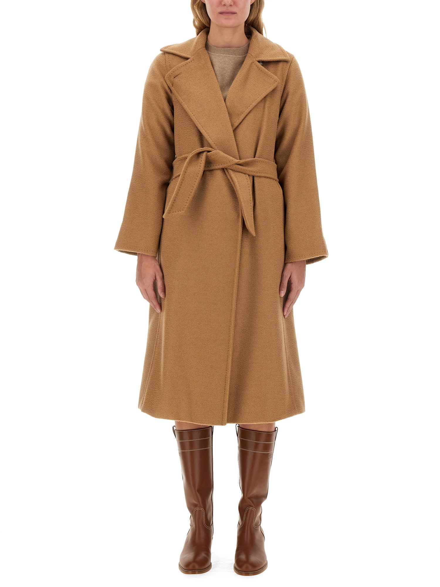 Shop Max Mara Coat "manuela" In Beige