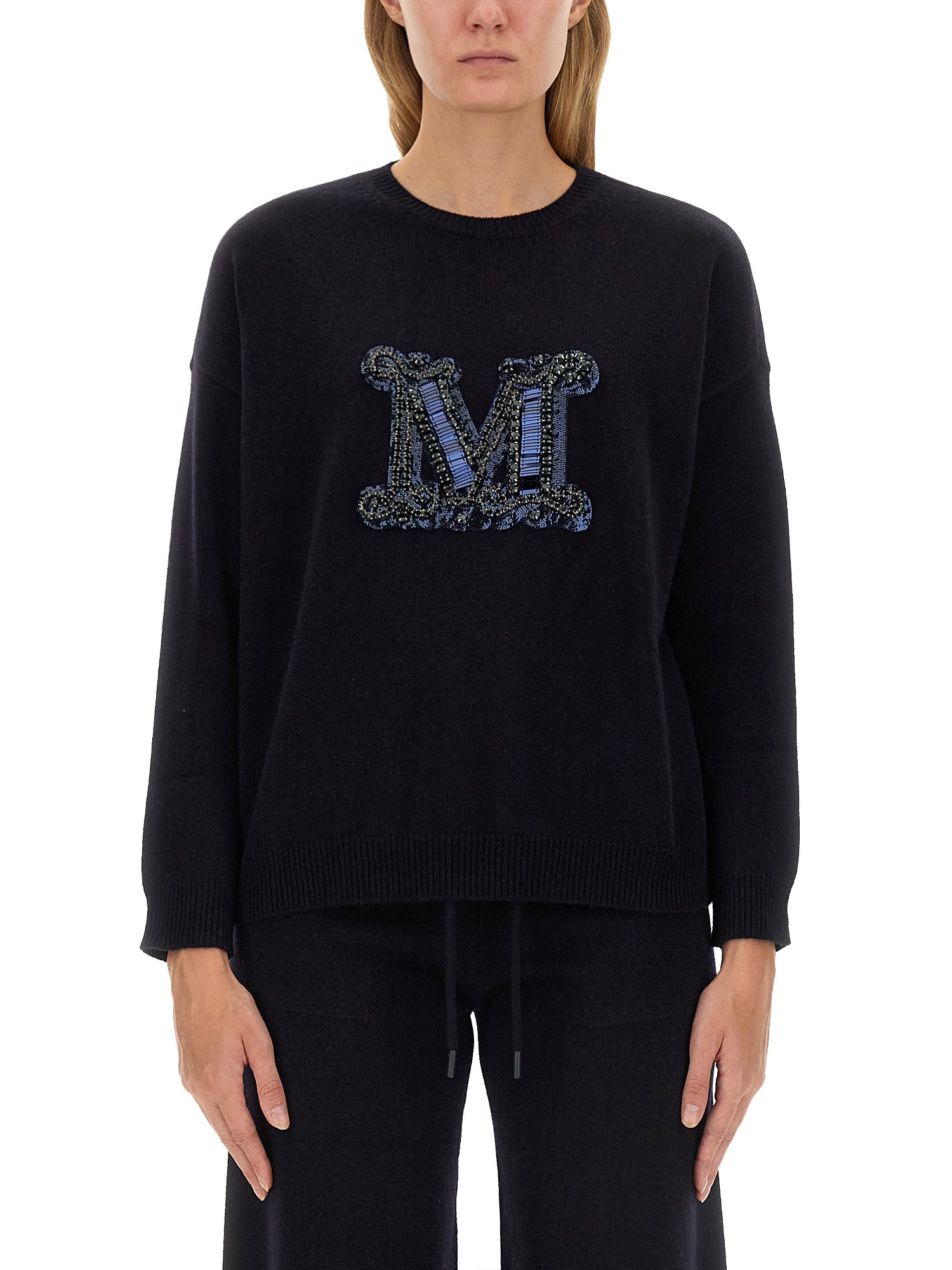 Shop Max Mara Jersey "alley" In Blue