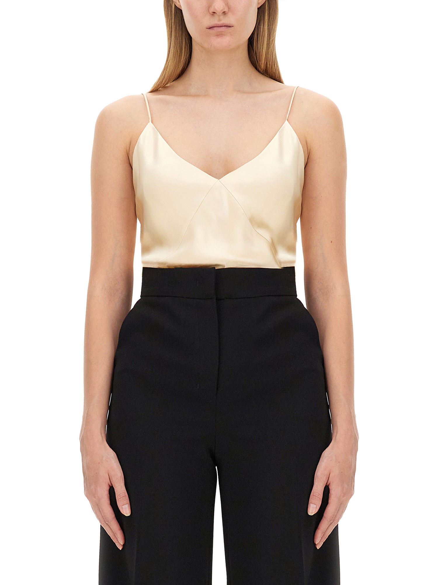 Shop Max Mara Top "metello Piano" In Ivory