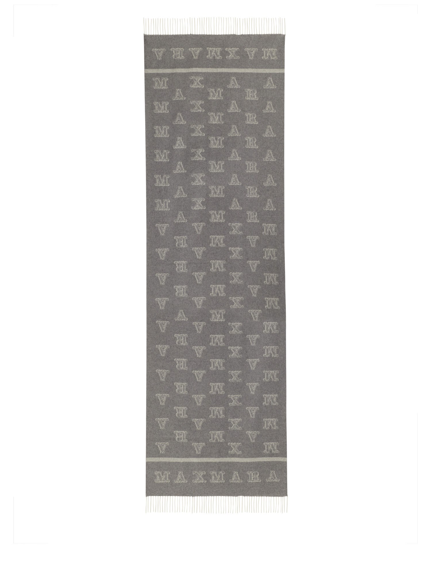 Shop Max Mara Jacquard Camel Stole In Grey