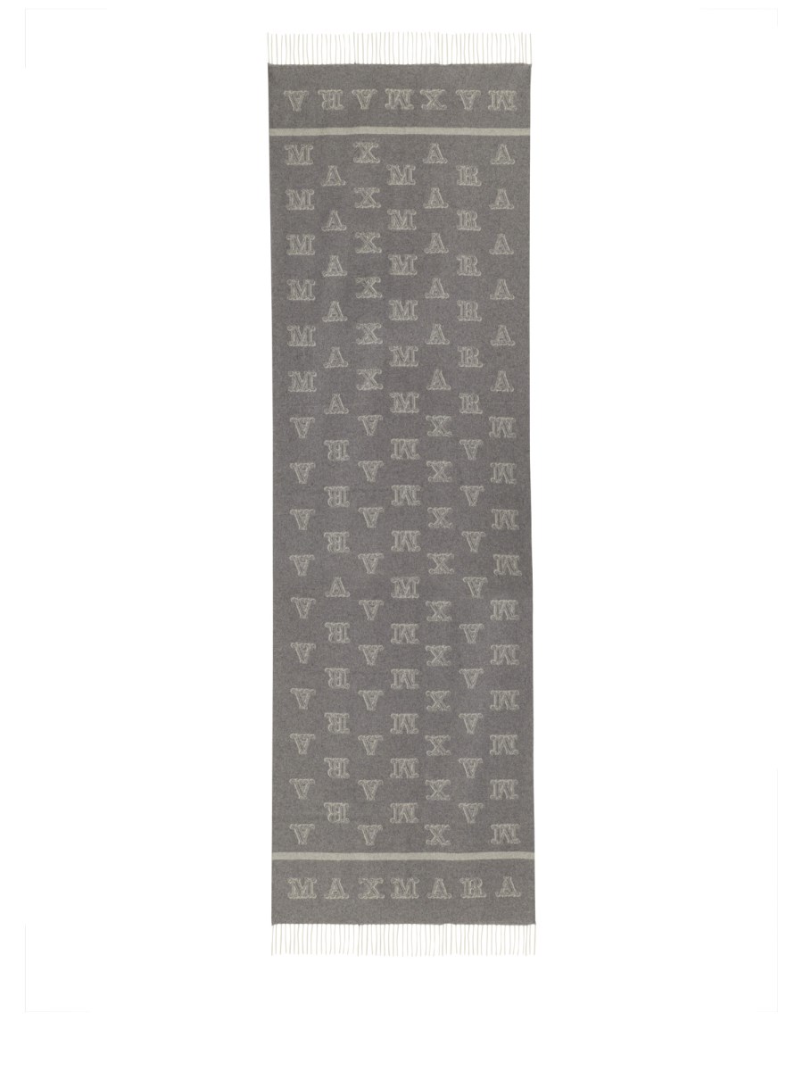 MAX MARA STOLA IN CAMMELLO JACQUARD CON MOTIVO MONOGRAM