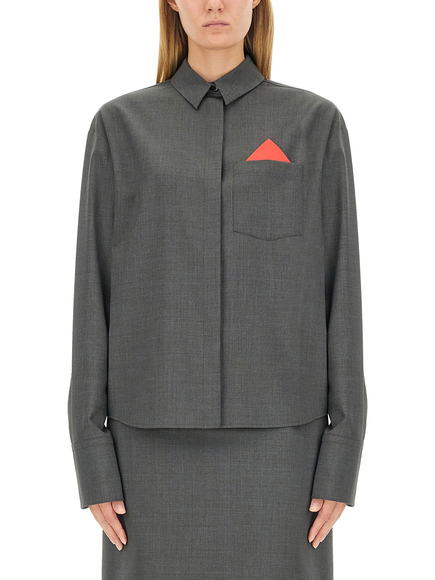 Shop Sportmax Shirt "map" In Grey