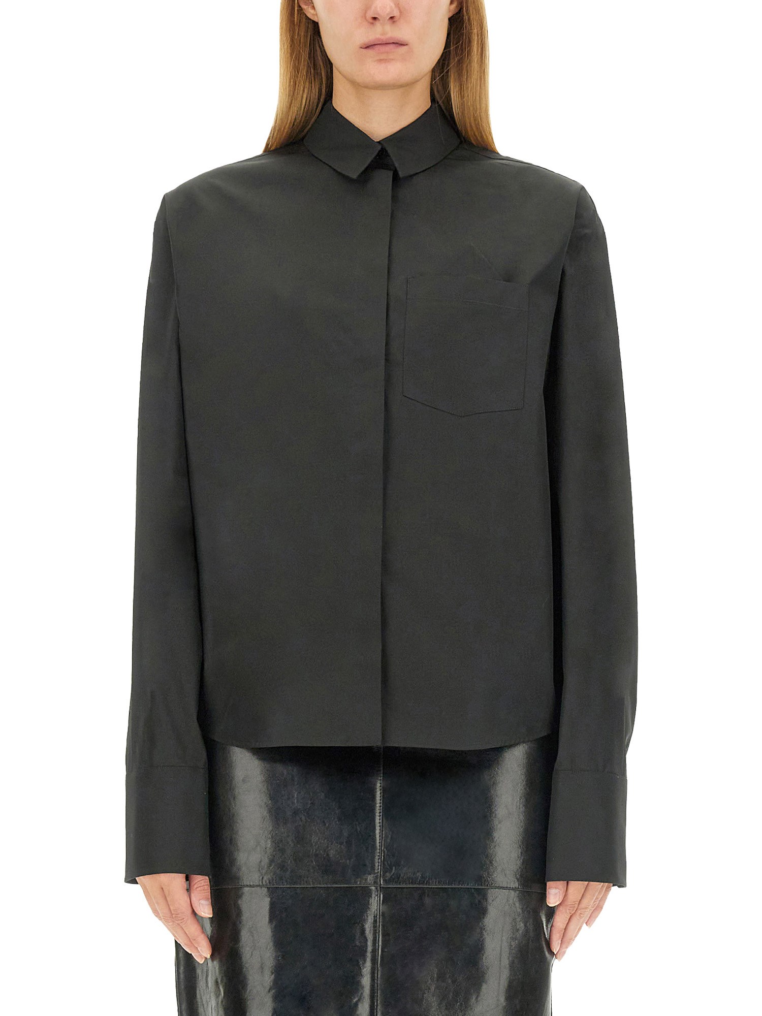 Shop Sportmax Shirt "chalk" In Black