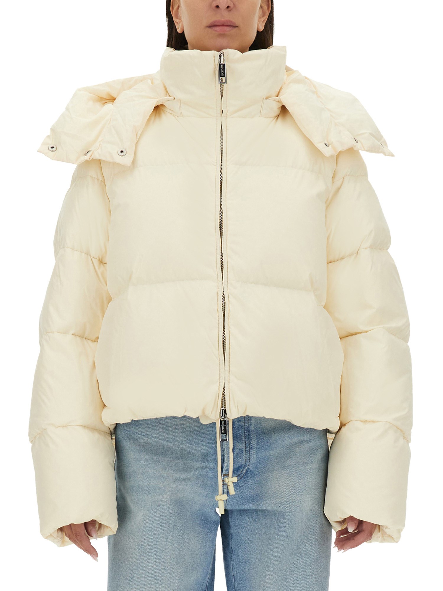 Shop Sportmax Padded Jacket "beira" In Ivory