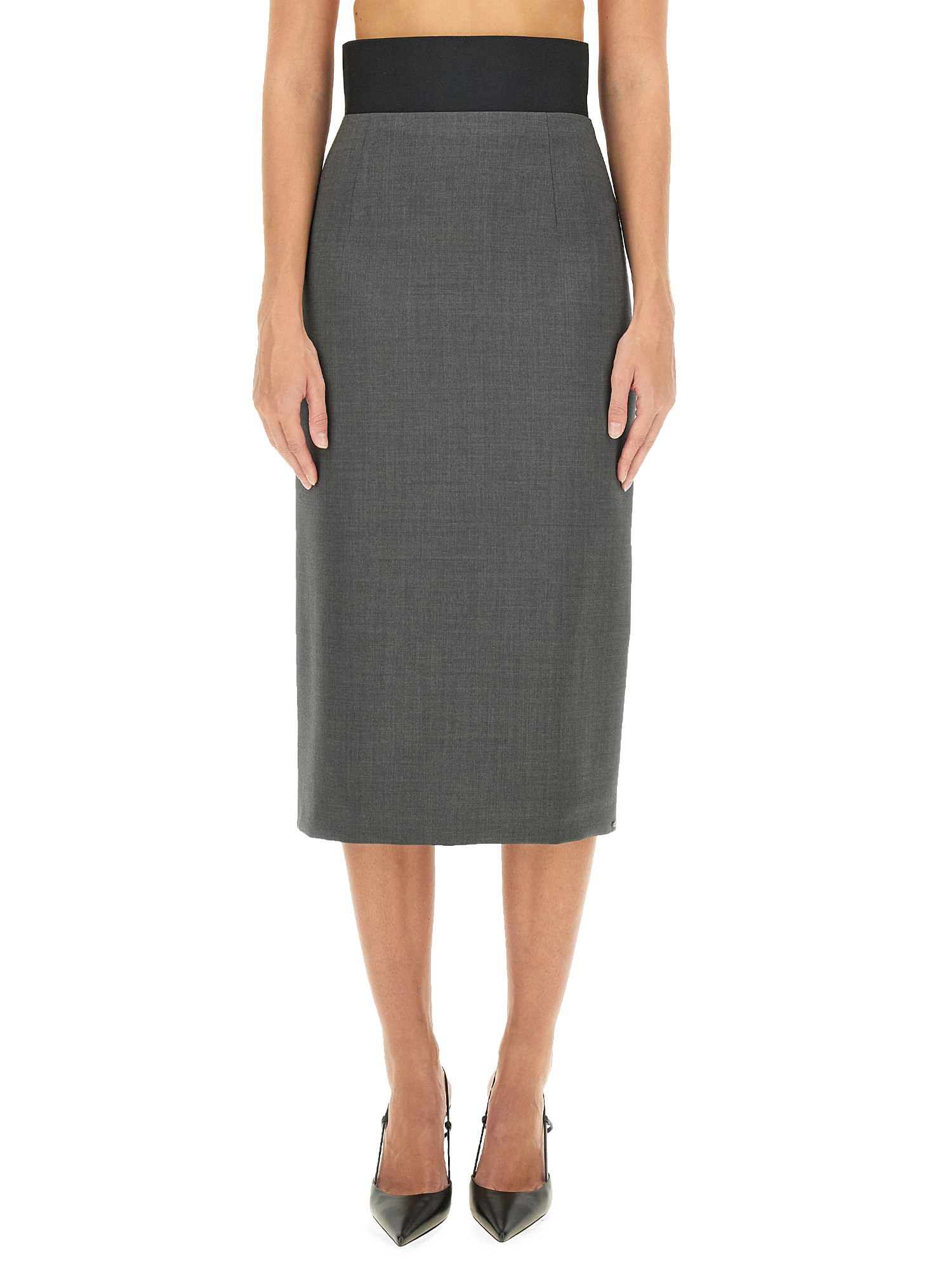 Shop Sportmax "anny" Skirt In Grey