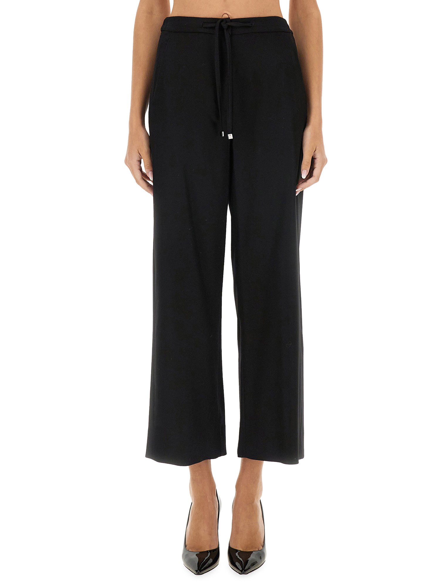 's Max Mara Floria Wool Blend Flannel Straight Pants In Black