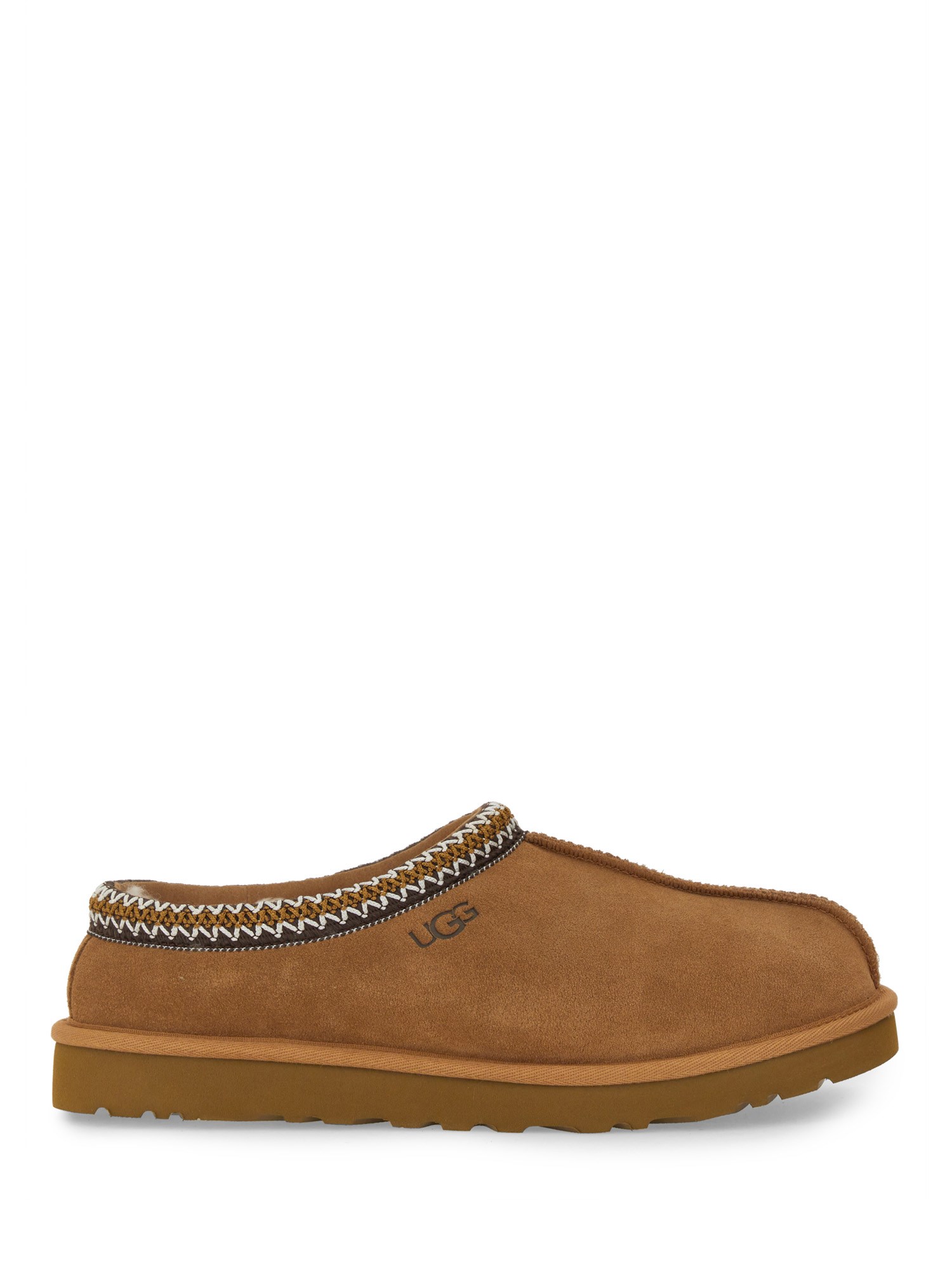 Ugg Tasman Mens Suede Slip On Sheepskin Slippers In Beige