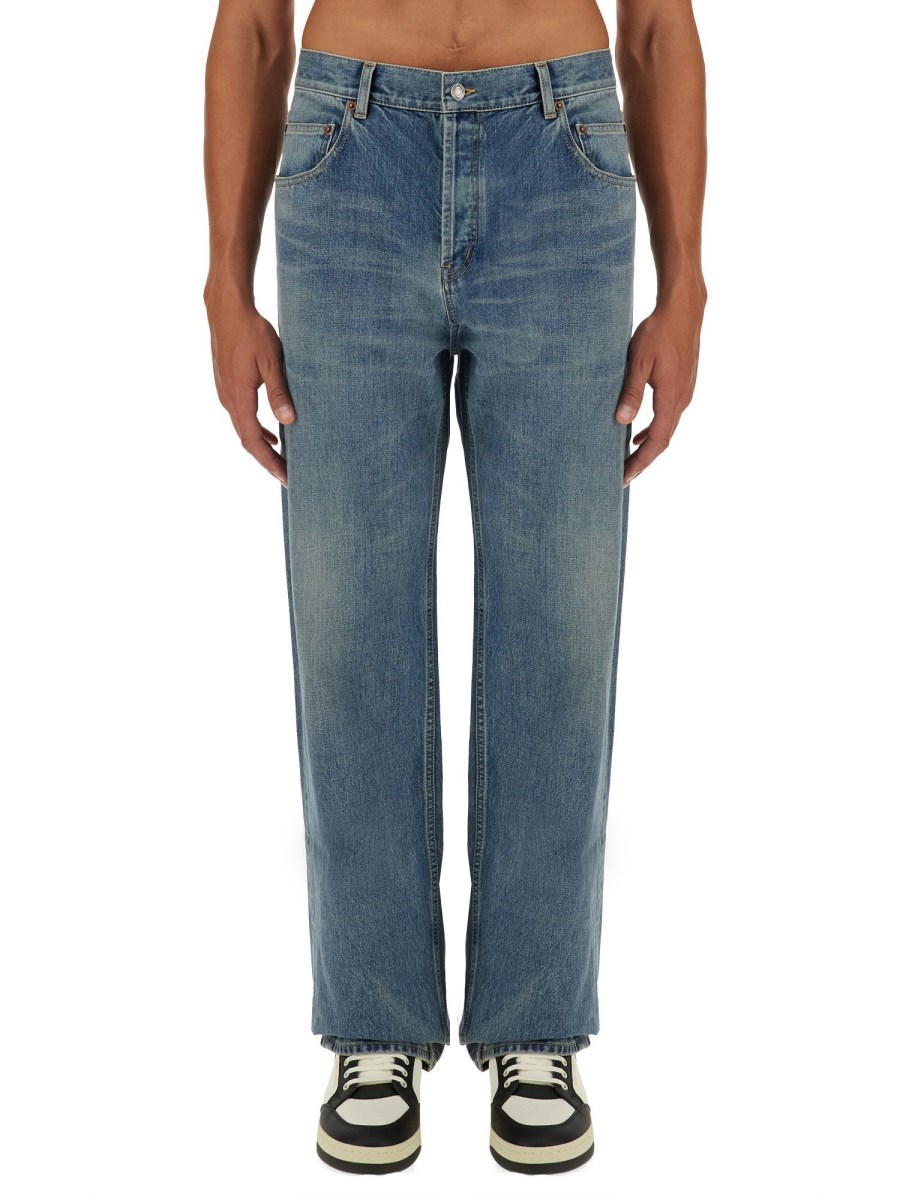 SAINT LAURENT JEANS LARGHI IN DENIM BENJAMIN