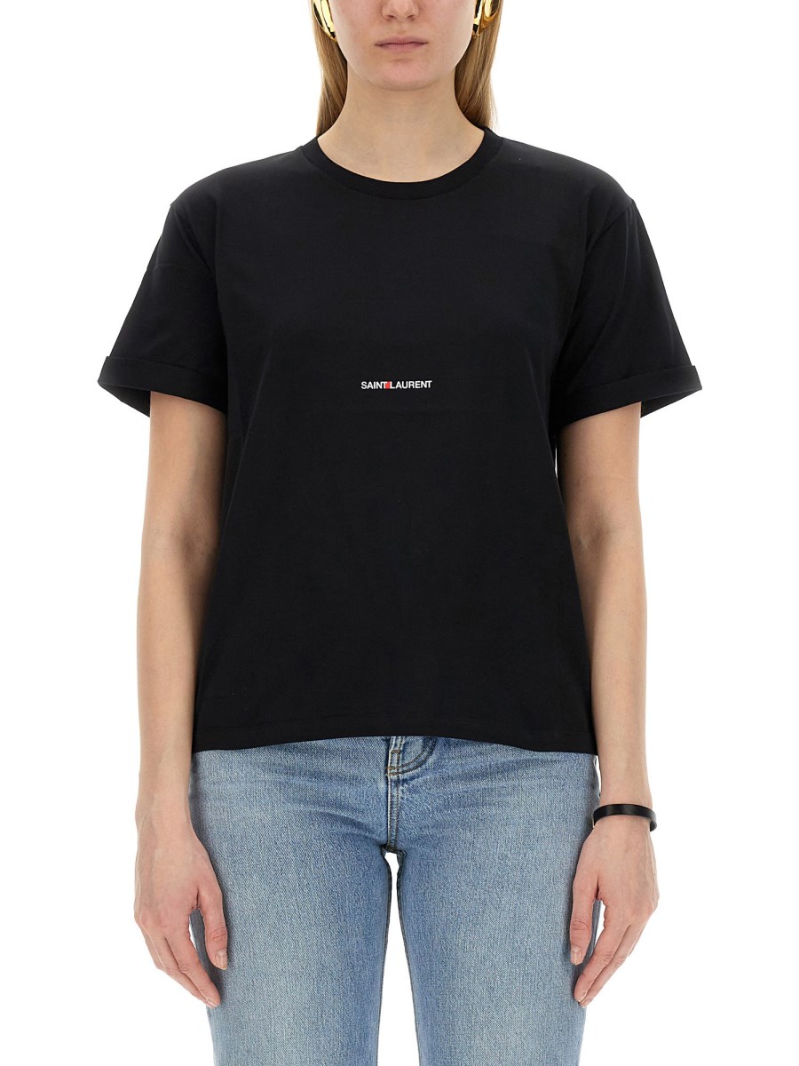 Tシャツ・カットソー Saint Laurent SAINT LAURENT BOYFRIEND T-SHIRT Saint Laurent - Black Jersey Galaxy Boyfriend T-Shirt