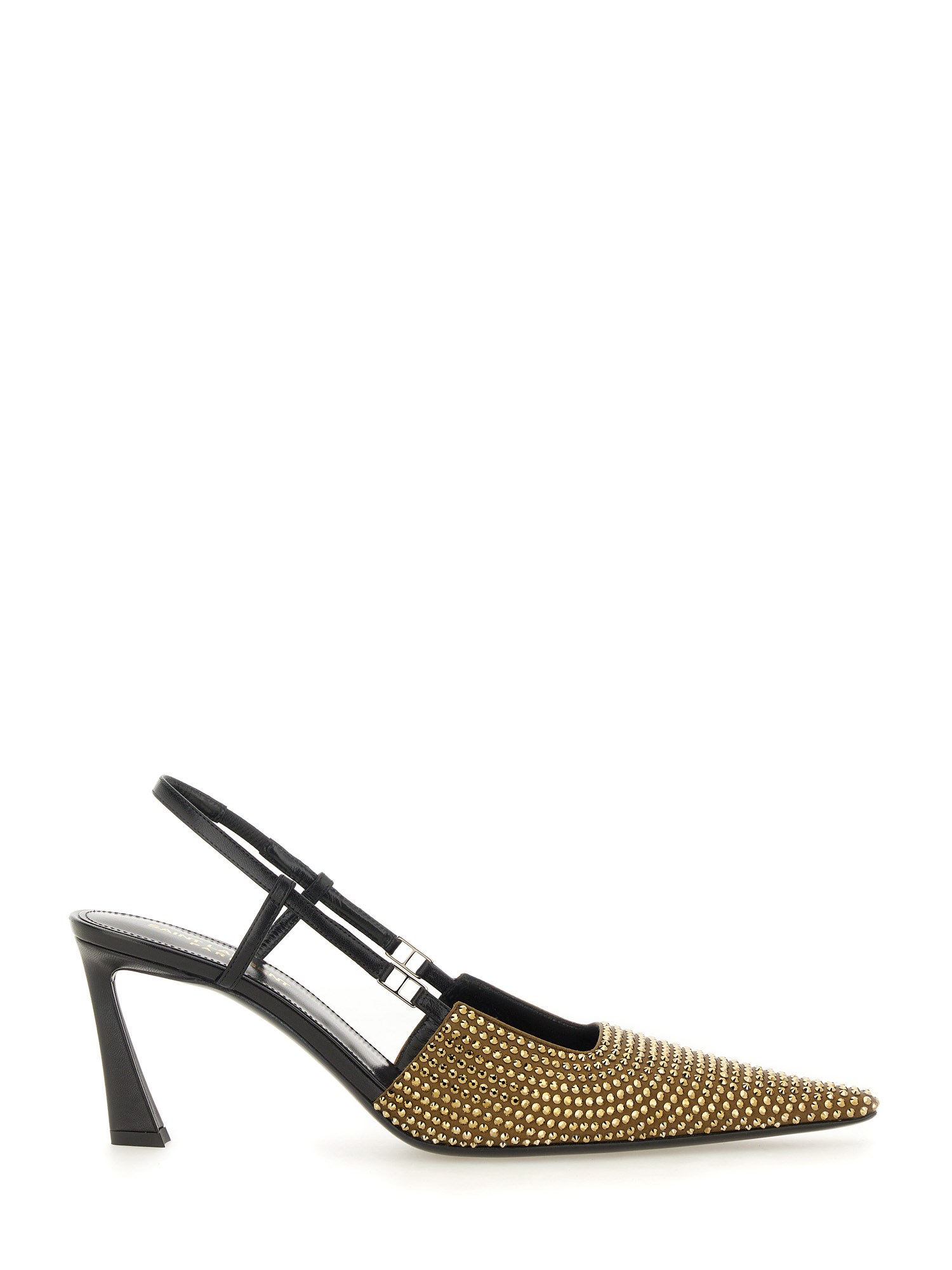Shop Saint Laurent Pump "stone 70" In Black
