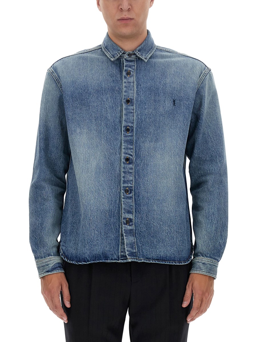 SAINT LAURENT CAMICIA CASSANDRE IN DENIM