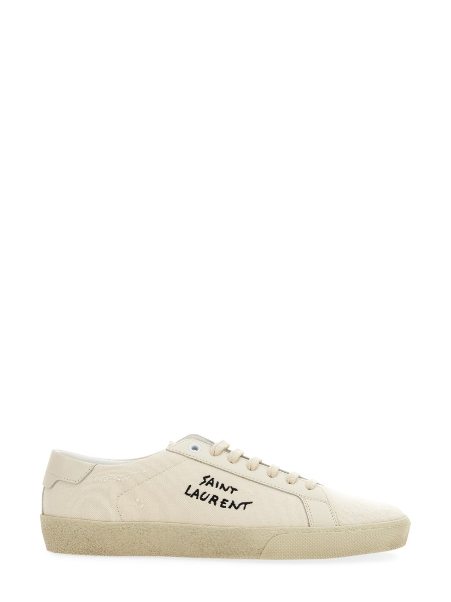 SAINT LAURENT SNEAKER "COURT SL/06"6 CON LOGO RICAMATO