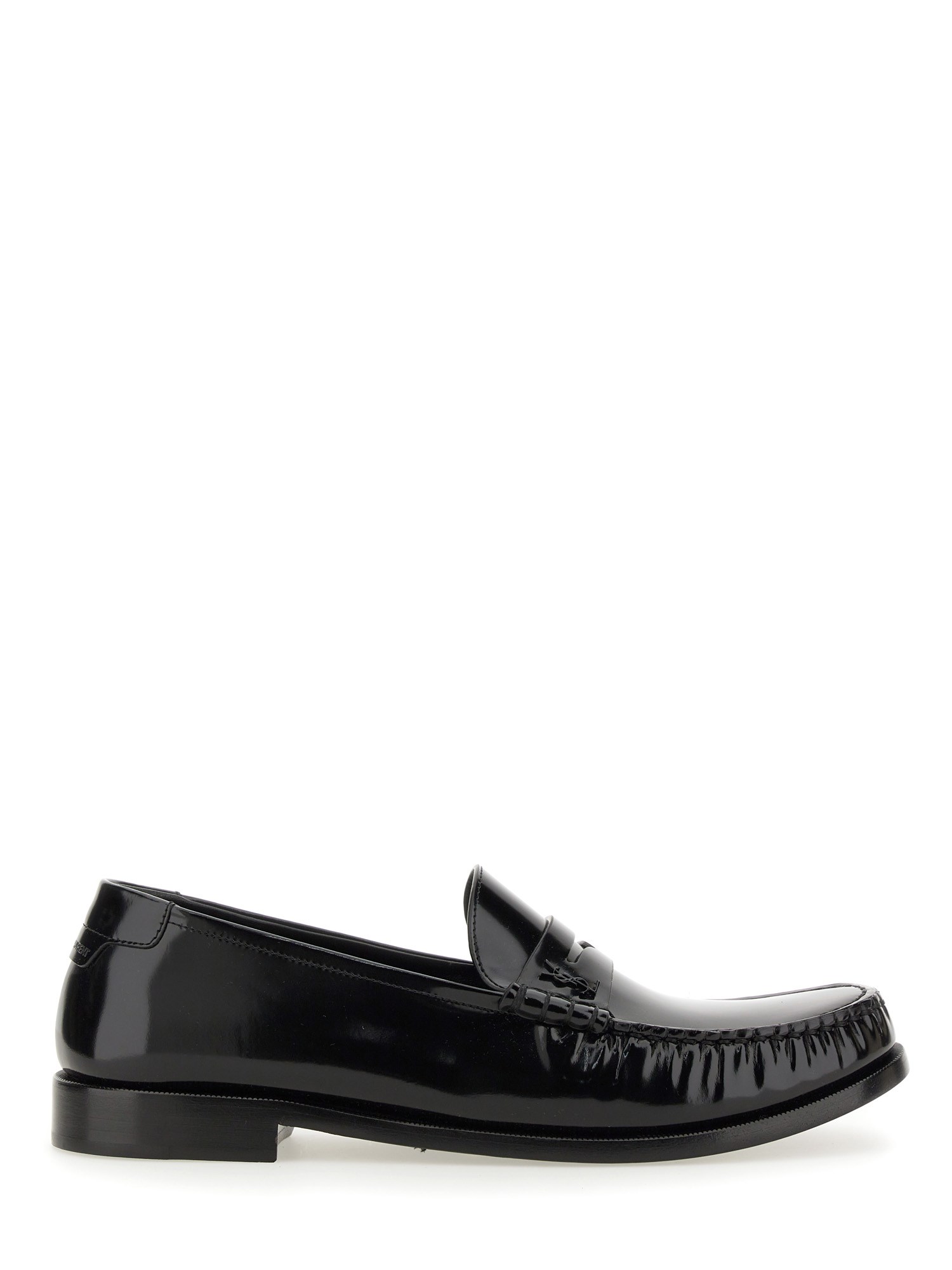 Saint Laurent Cassandre Patent Leather Loafers In Black