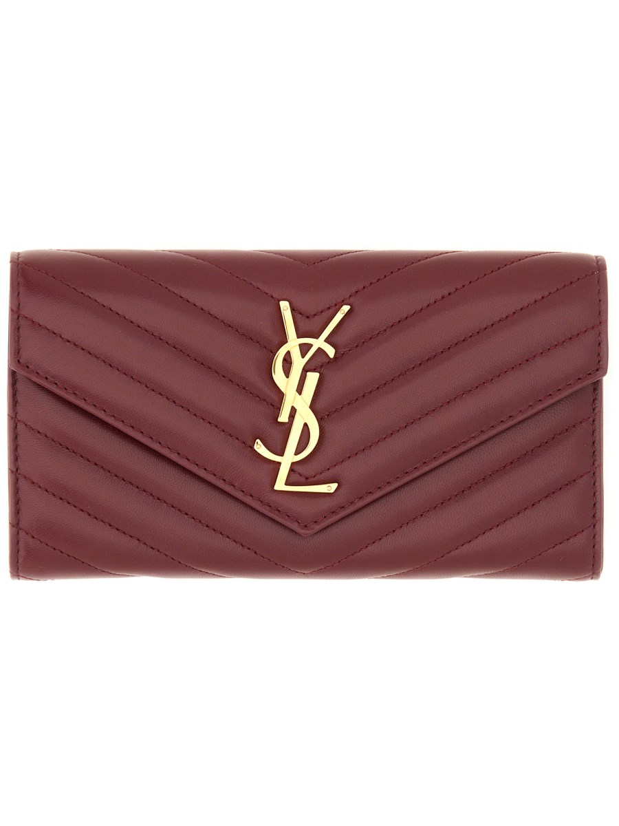 SAINT LAURENT PORTAFOGLIO IN PELLE DI VITELLO CON LOGO MONOGRAM