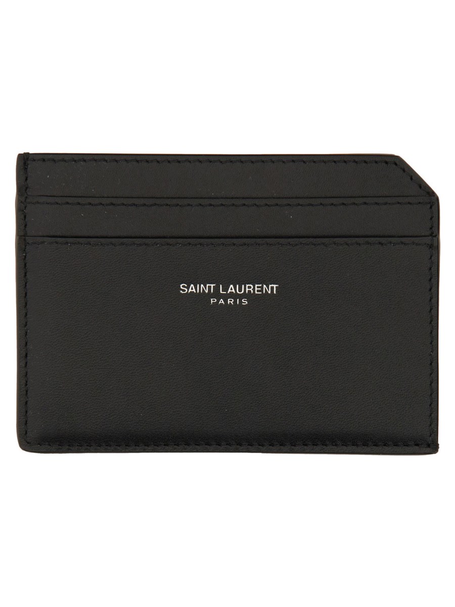 SAINT LAURENT PORTACARTE APERTO IN PELLE RIVESTITA