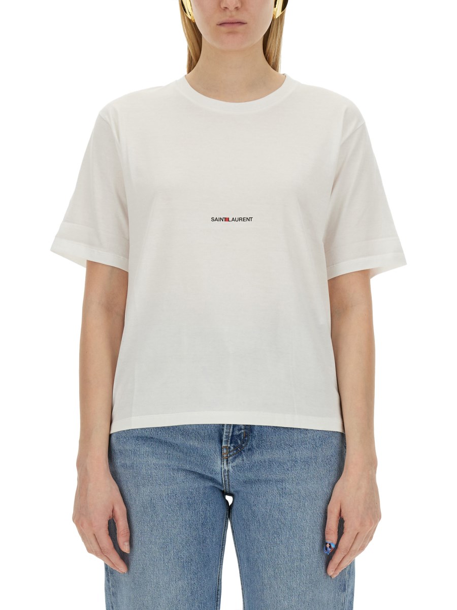 SAINT LAURENT T-SHIRT BOYFRIEND CON LOGO