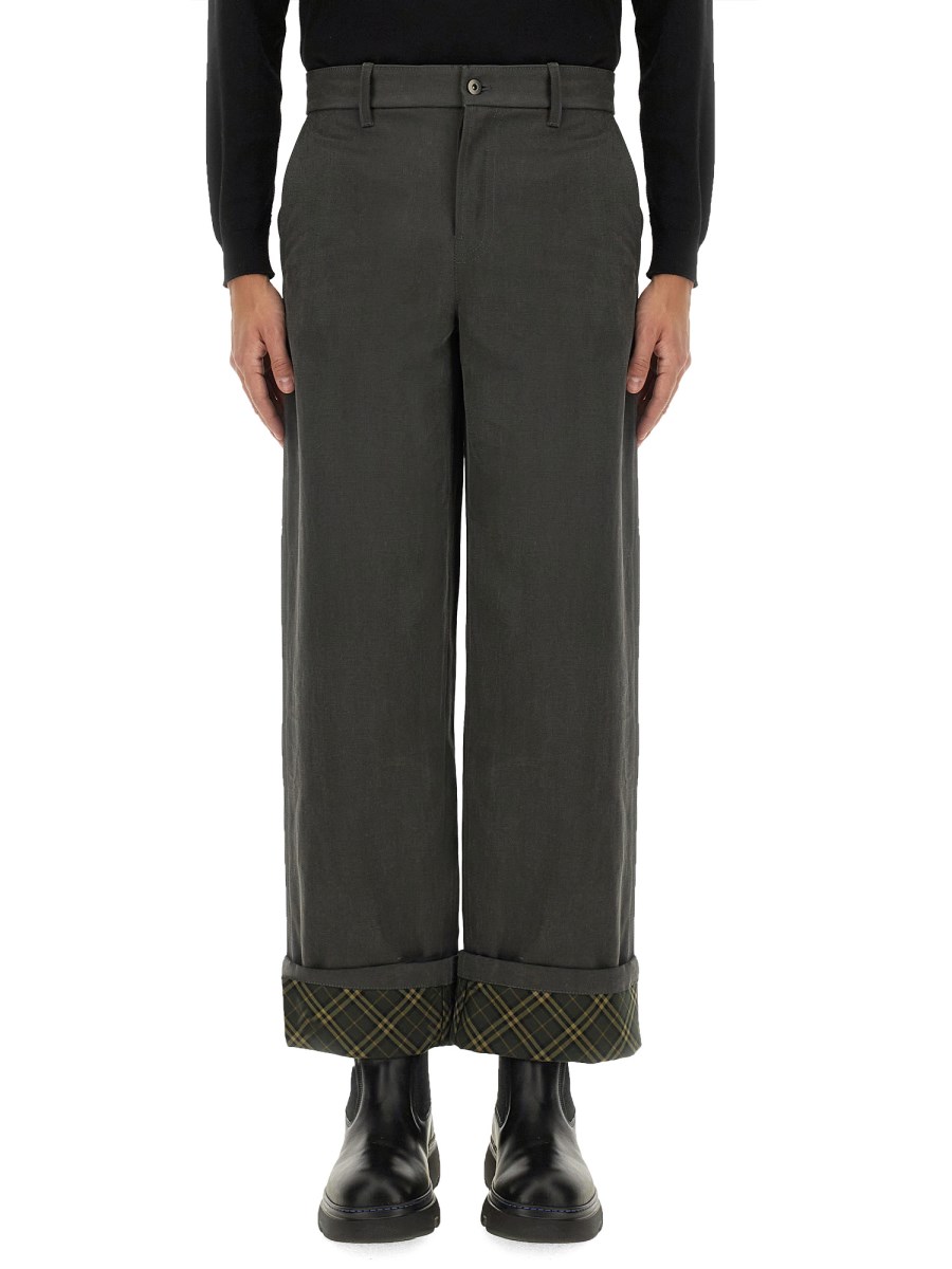 BURBERRY PANTALONE CARPENTER IN TWILL DI COTONE