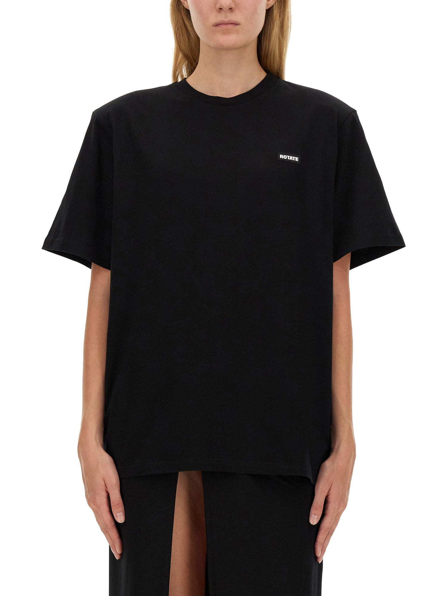 Shop Rotate Birger Christensen T-shirt With Logo In Black