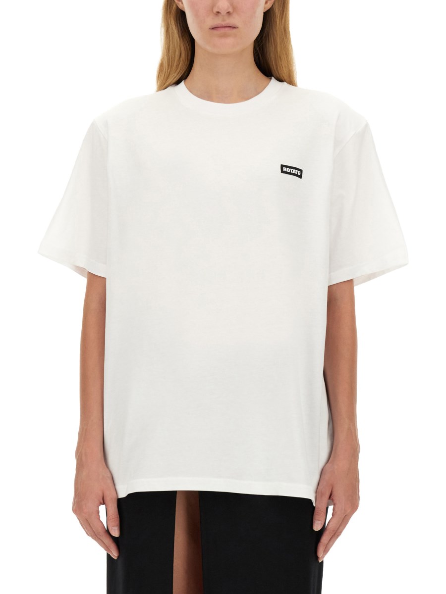 ROTATE BIRGER CHRISTENSEN T-SHIRT IN COTONE CON LOGO