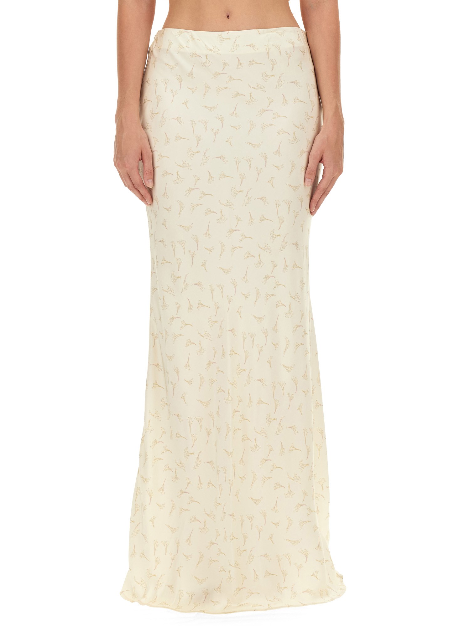 Shop Rotate Birger Christensen Skirt In Satin In Ivory