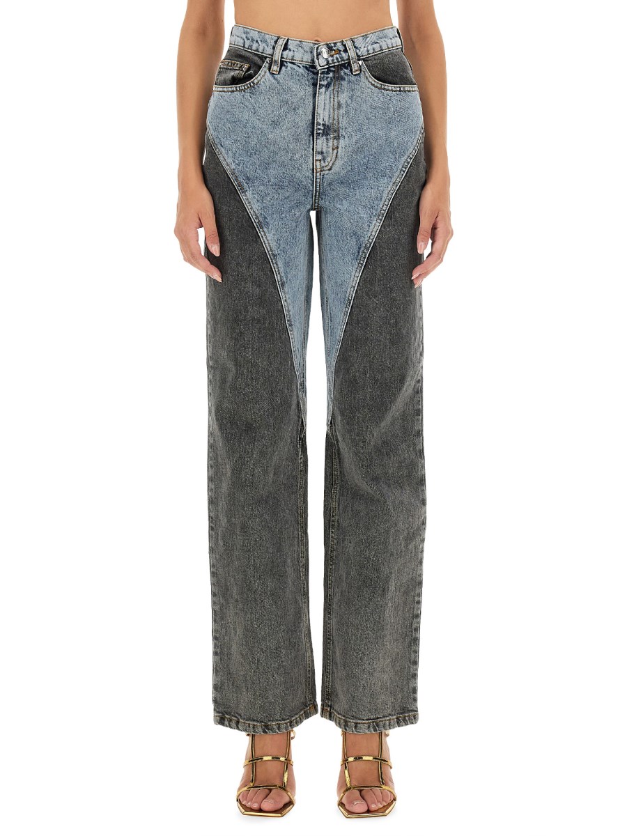 ROTATE BIRGER CHRISTENSEN JEANS PATCHWORK IN DENIM DI COTONE