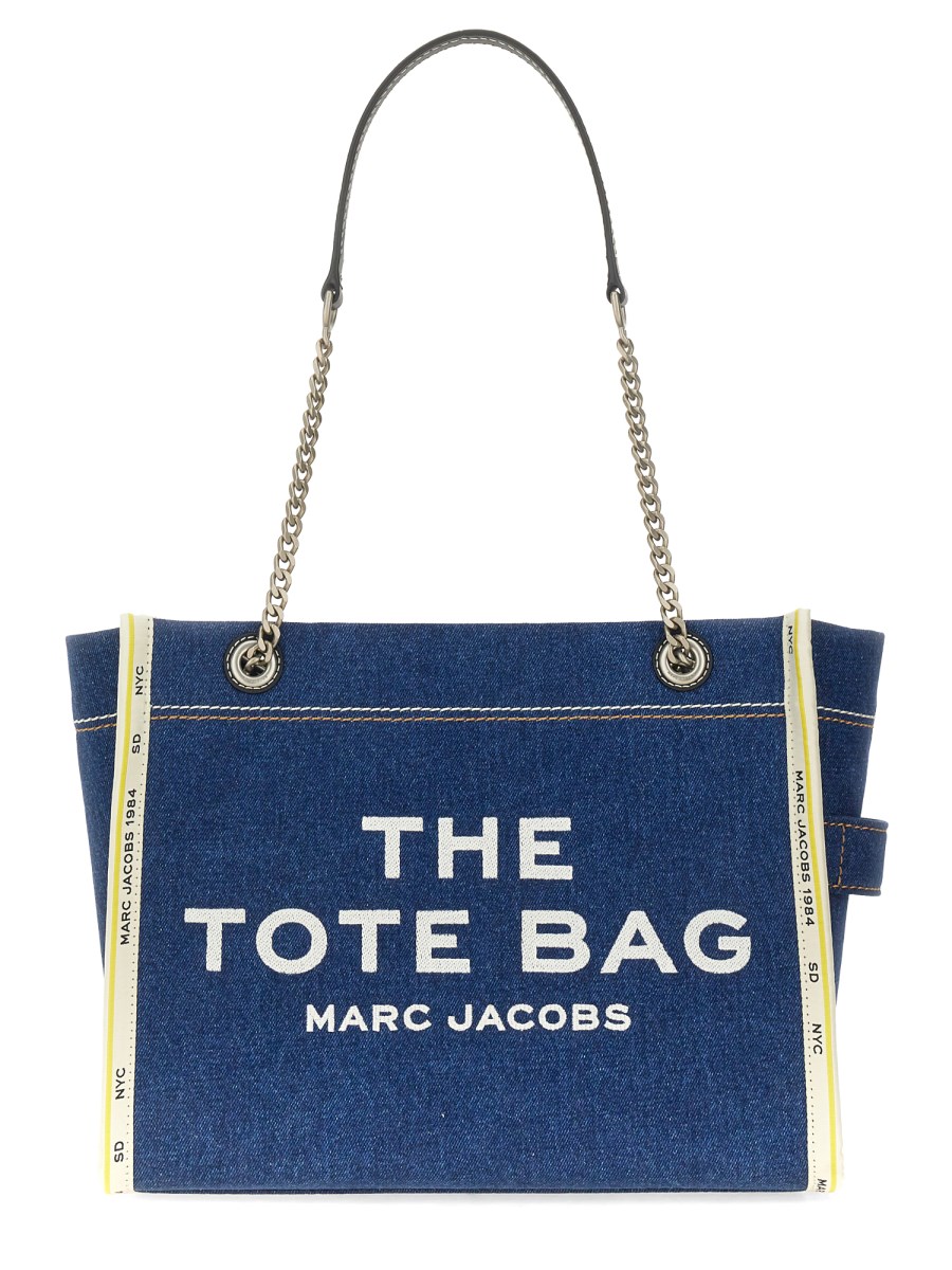 MARC JACOBS BORSA THE TOTE MEDIUM CON CATENA IN DENIM