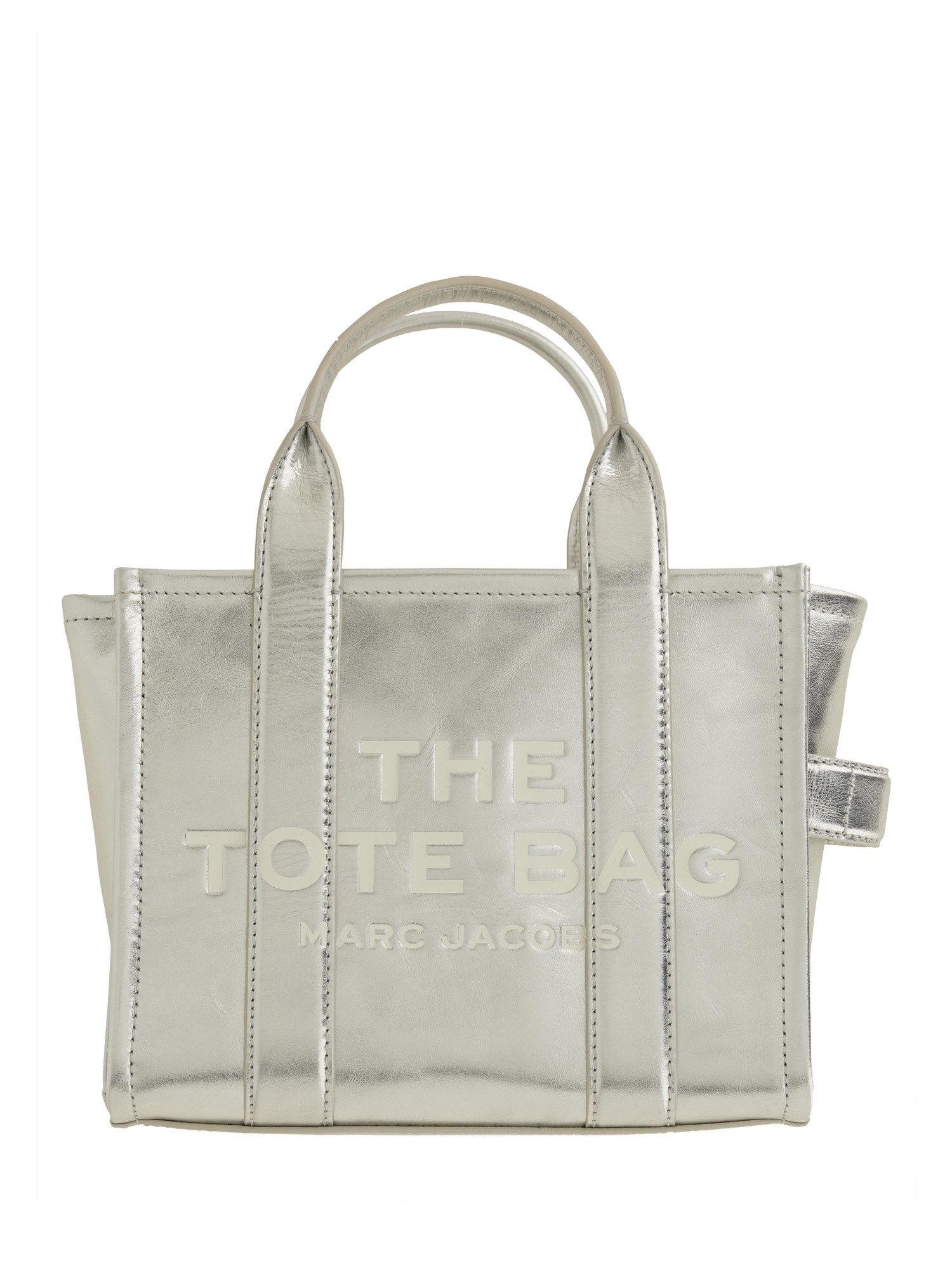 Shop Marc Jacobs "the Tote" Bag Small In Silver