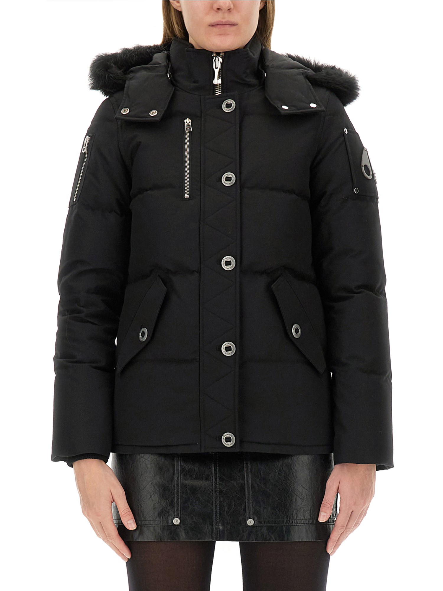 Shop Moose Knuckles Hooded Jacket In Black