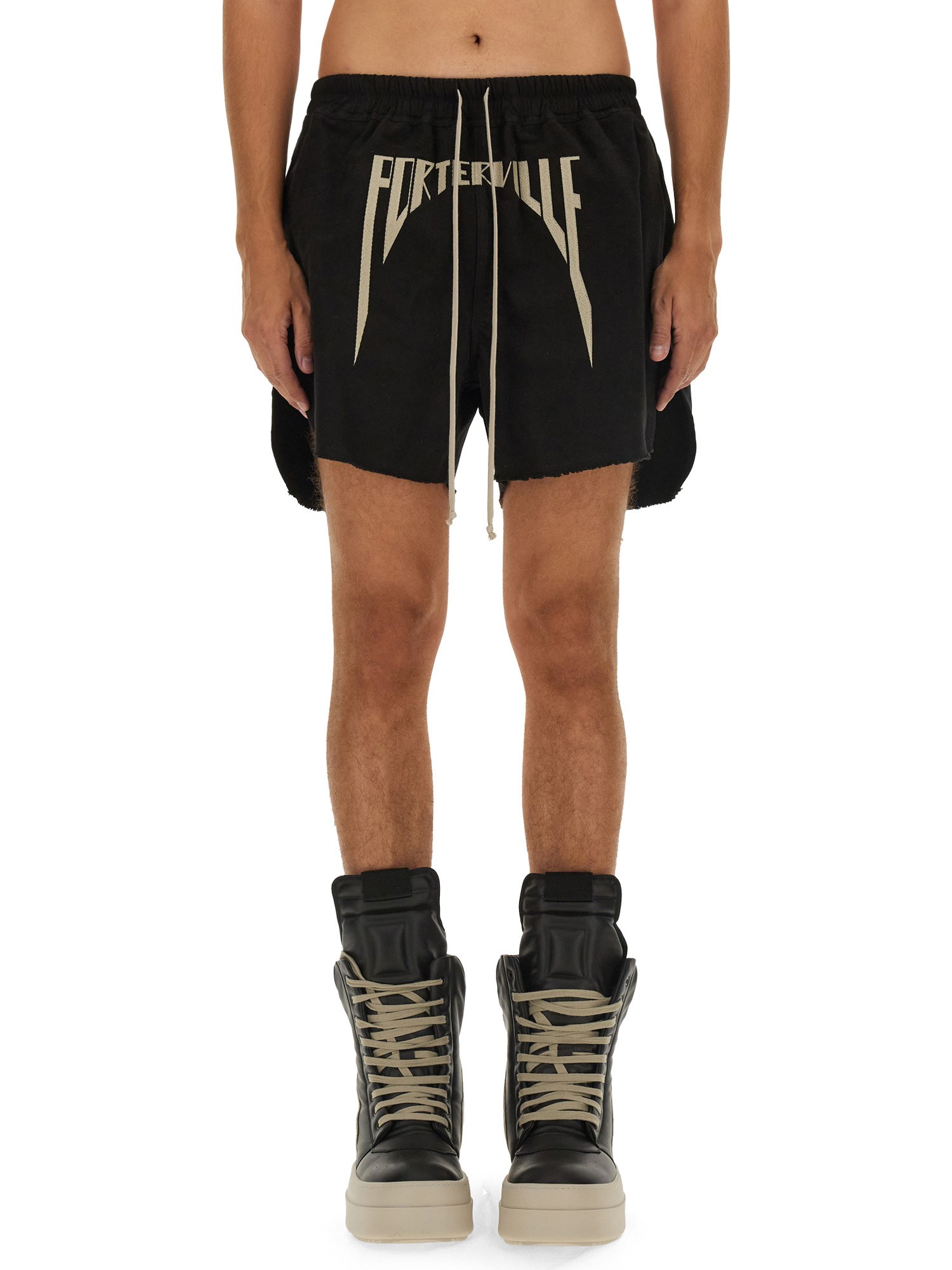 Rick Owens Cotton Bermuda Shorts In Black