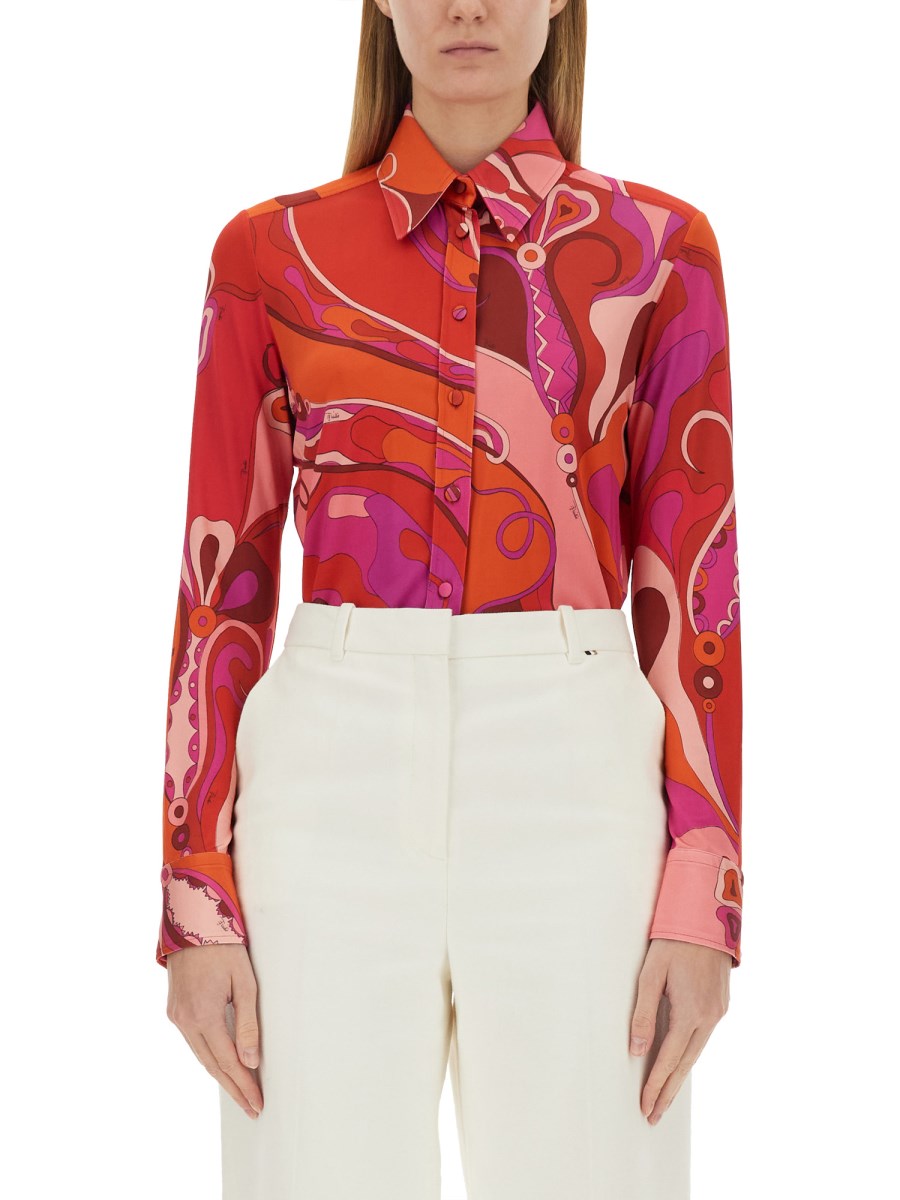 PUCCI CAMICIA CON STAMPA ORCHIDEE