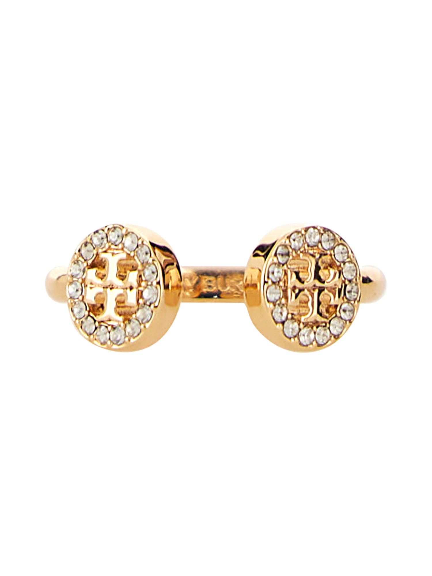 Shop Tory Burch "miller" Open Ring With Pavé In Multicolour